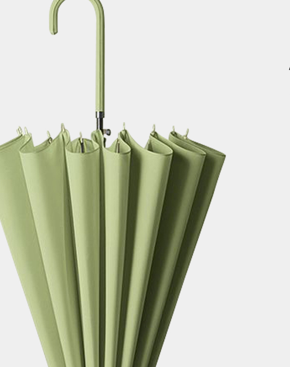 Curved-handle umbrella shown folded