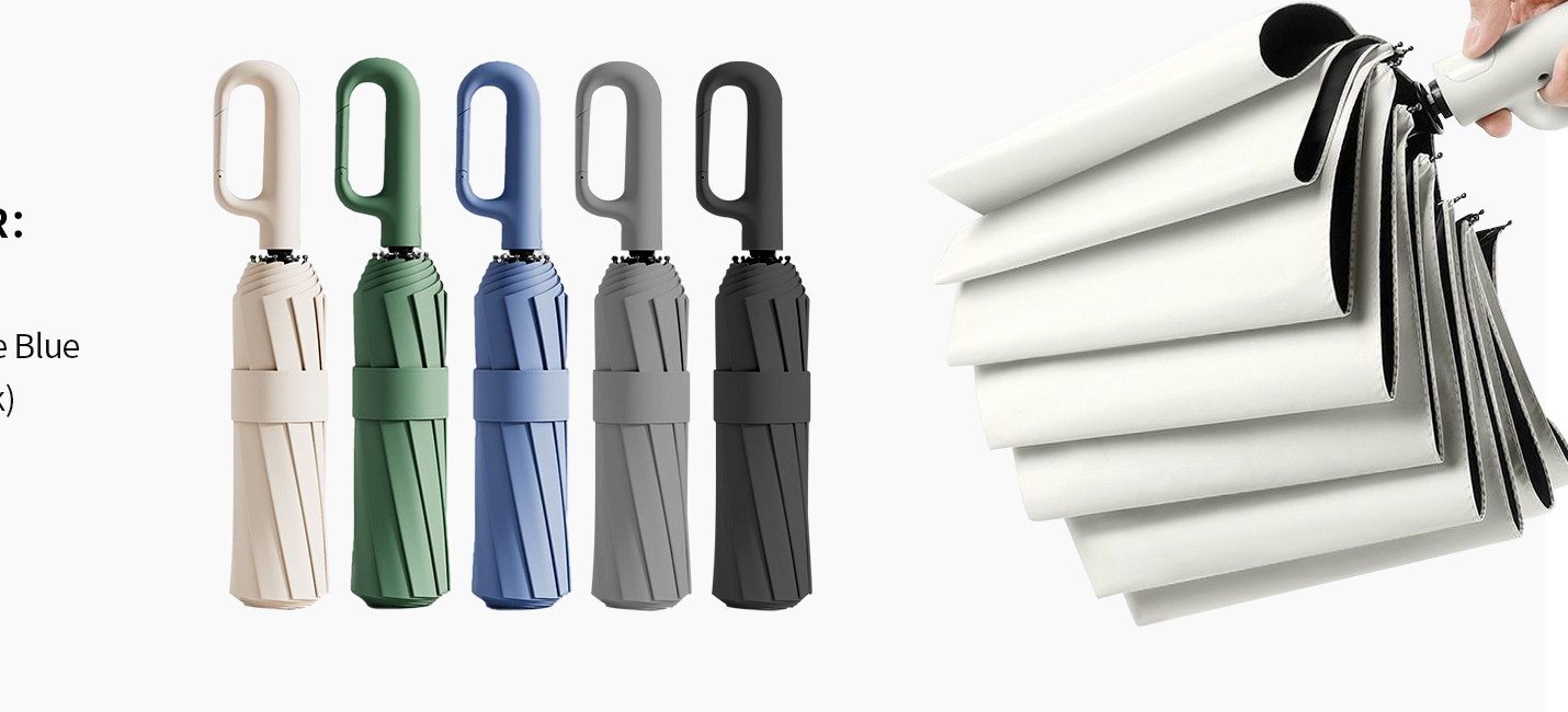 Compact loop-handle umbrella shown folded